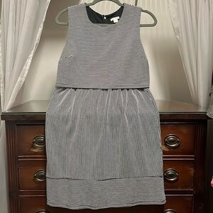Host Pick EUC Xhilaration Women's Large Black + White Stripe Sleeveless Dress